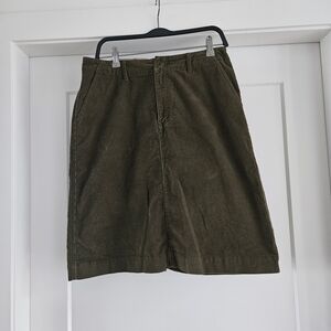 Eddie Bauer Green Corduroy Skirt